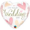 18 inch On Your Wedding Day Hearts svadobný fóliový balón v tvare srdca