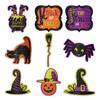 Witches´Crew glitrové trblietavé kartónové dekorácie na Halloween - 9 ks