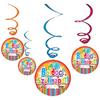 Visiaca dekorácia s maďarským nápisom Boldog Szülinapot, 6 ks