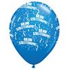 11 inch balón na narodeniny - modrý s maďarským nápisom (25 ks/bal)