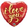 Zaľúbený fóliový balón v tvare srdca s nápisom I Love You - 46 cm