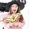 Zlaté papierové taniere v tvare netopiera na Halloween 38 cm, 6 ks/bal