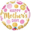 18 inch Mother´s Day Pink & Gold Dots fóliový balón ku Dňu matiek