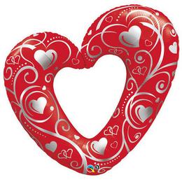 Romantický balón - Hearts & Filigree, 36 cm 