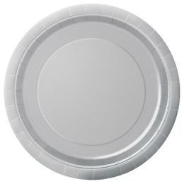 Strieborné - Silver papierové party taniere - 23 cm, 8 ks