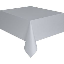 Strieborný plastový party obrus - 1,4 m x 2,8 m