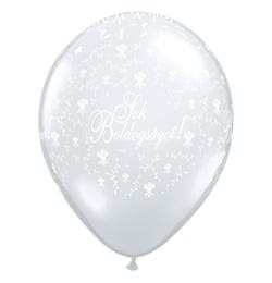 Svadobné balóny - s nápisom Sok Boldogságot, priehľadný, 28 cm, 25 ks