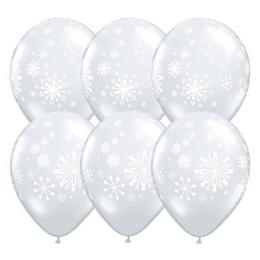 11 inch Contemporary Snowflakes vianočné balóny s motívom snehových vločiek, 25 ks