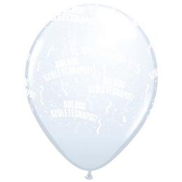 11 inch balón na narodeniny - biely s maďarským nápisom (25 ks/bal)