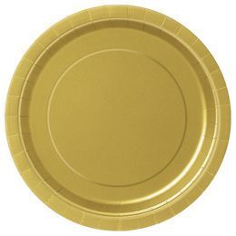 Zlaté - Gold papierové party taniere - 23 cm, 8 ks